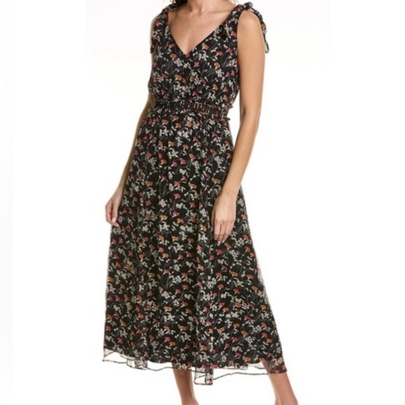Joie Huntlie Floral Silk Midi Dress - Picture 1 of 8